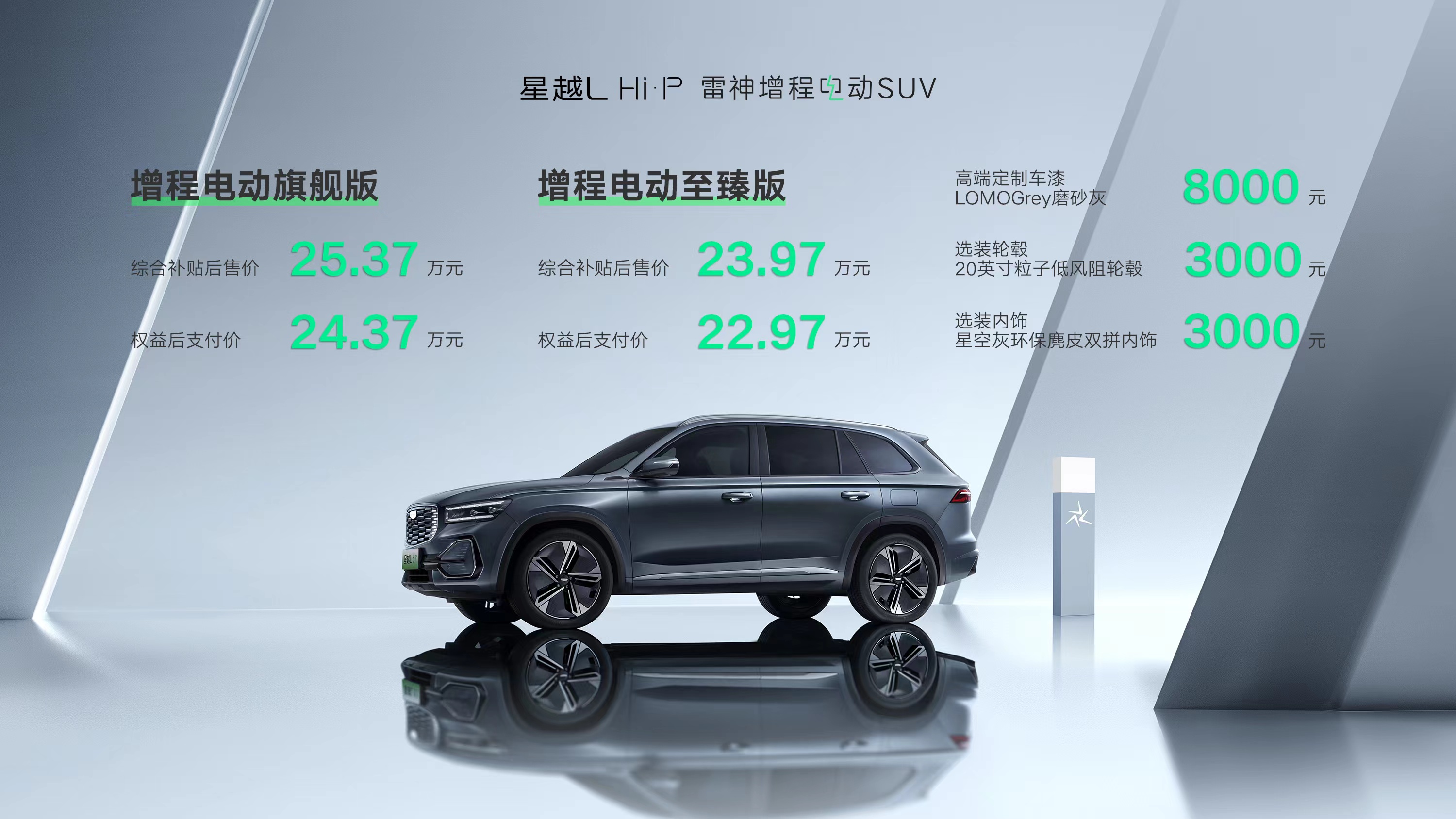 售价 23.97-25.37 万元，星越 L Hi · P 雷神增程电动 SUV 正式上市